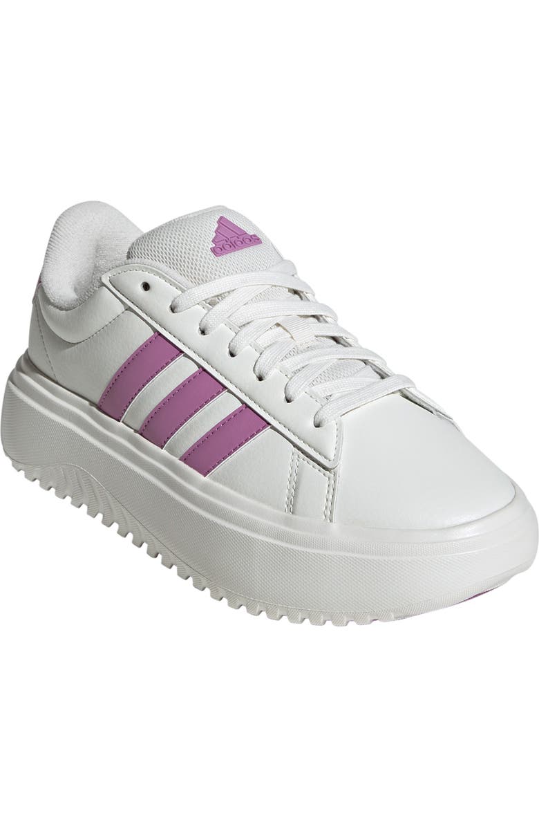adidas Grand Court Platform Sneaker, Main, color, White/Purple/Purple