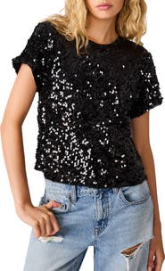 Steve Madden Tiffanee Sequin T-shirt