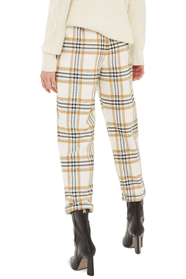 Three Button Tapered Trousers, Alternate, color, MUSTARD MULTI