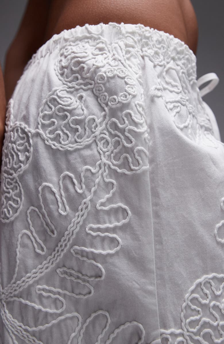 Floral Embroidered Straight Leg Pants