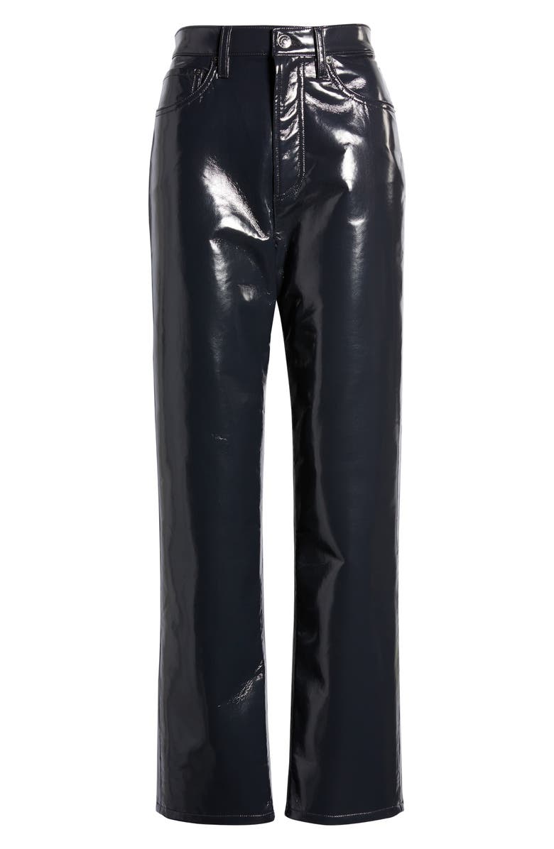 AGOLDE '90s Pinch Waist Patent Recycled Leather Blend Jeans, Alternate, color, Shadow Patent