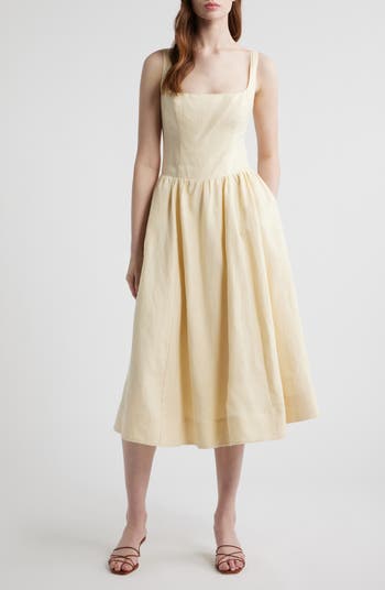 Reformation Women's Janu Linen Sundress - Gray - Casual dresses