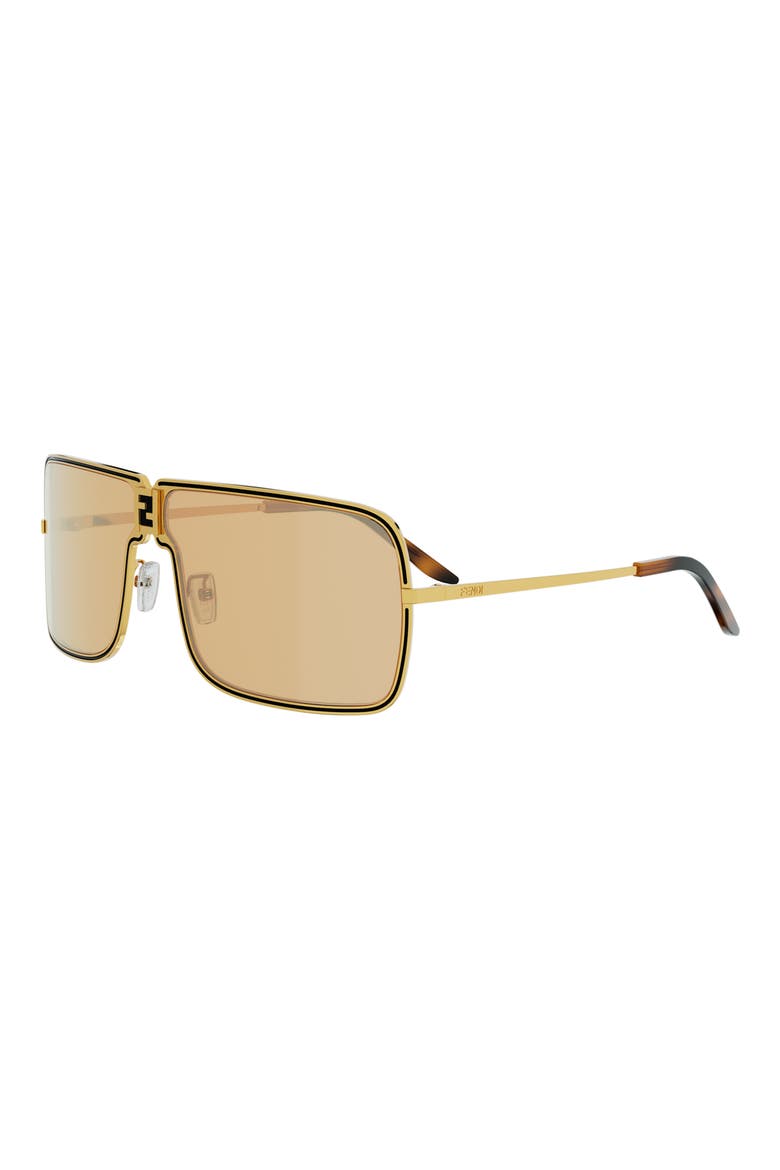 Fendiness 67.2mm Oversize Mask Sunglasses, Alternate, color, SHINY ENDURA GOLD / ROVIEX