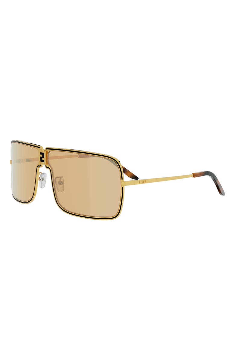 Fendi ness 67.2mm Oversize Mask Sunglasses, Alternate, color, Shiny Endura Gold / Roviex