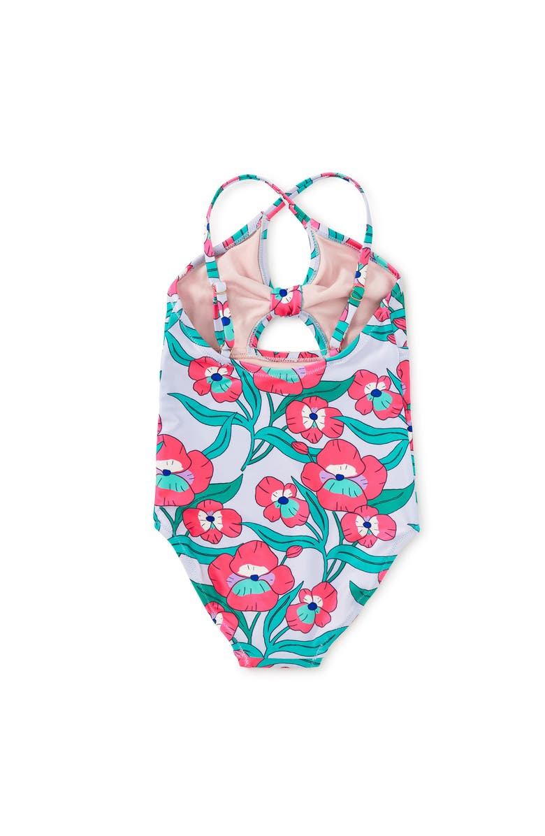Tea Collection Cut Out One Piece Swimsuit, Alternate, color, Nouveau Poppy