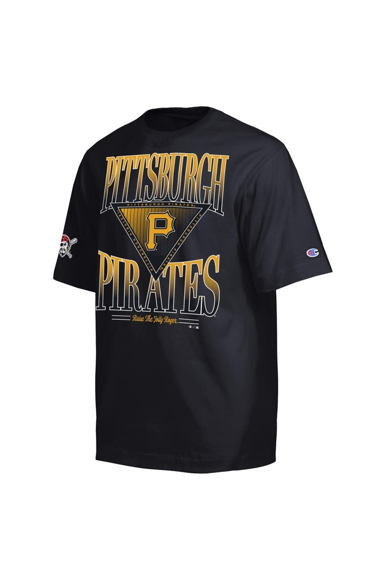 Men's Champion Black Pittsburgh Pirates Traditions Two Locations T-Shirt, Alternate, color, Black