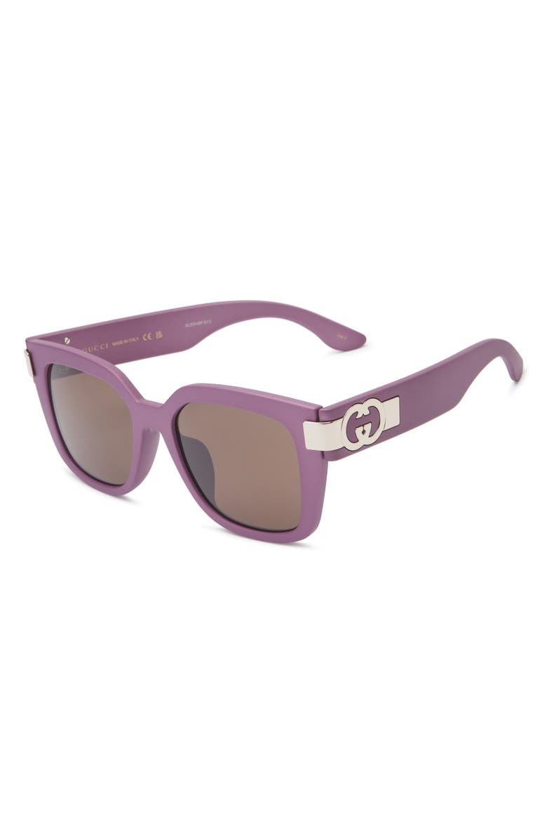 Gucci 54mm Square Sunglasses, Alternate, color, Violet Violet Brown