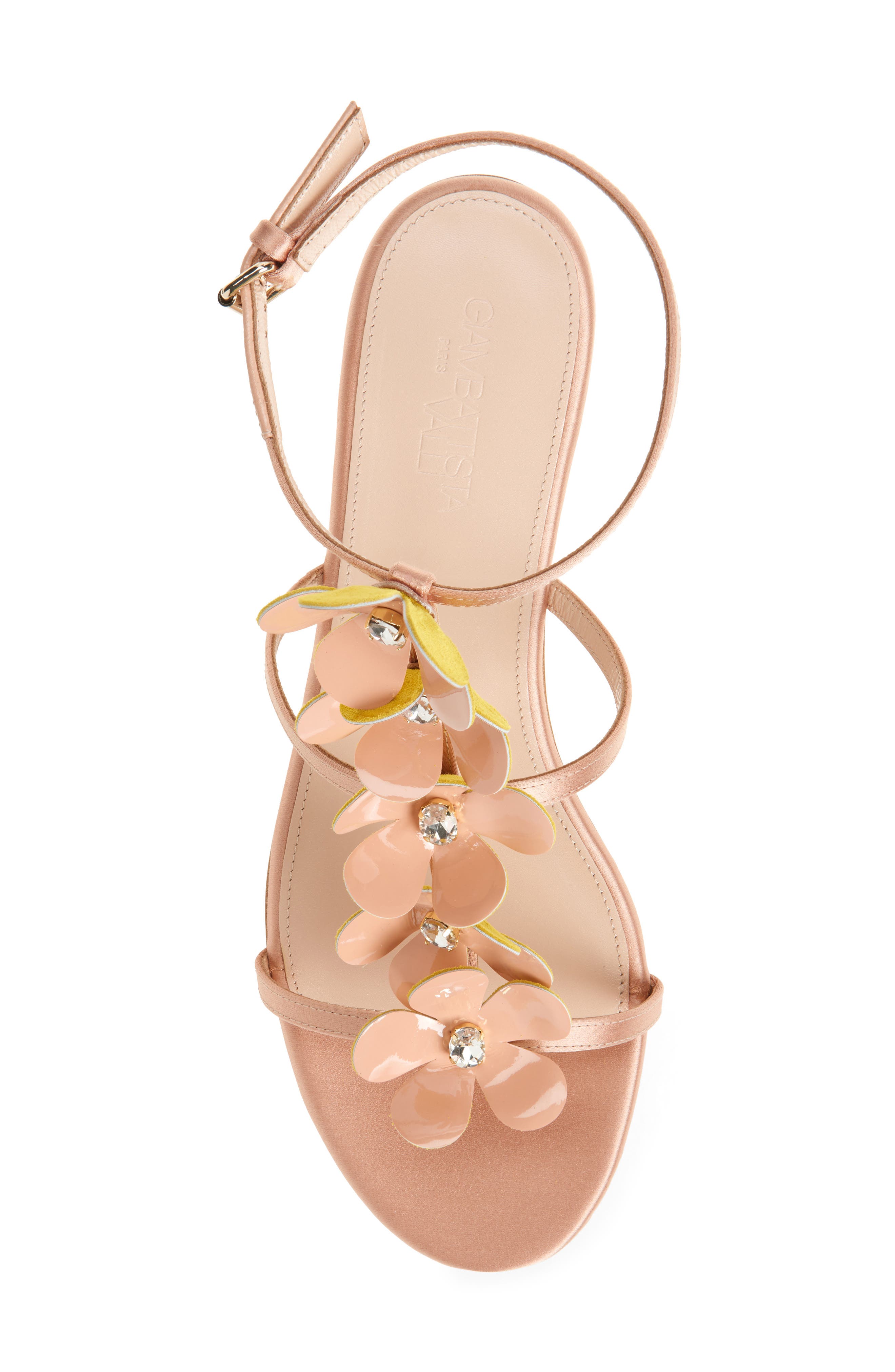 Giambattista Valli Flower Ankle Strap Sandal, Alternate, color, 
