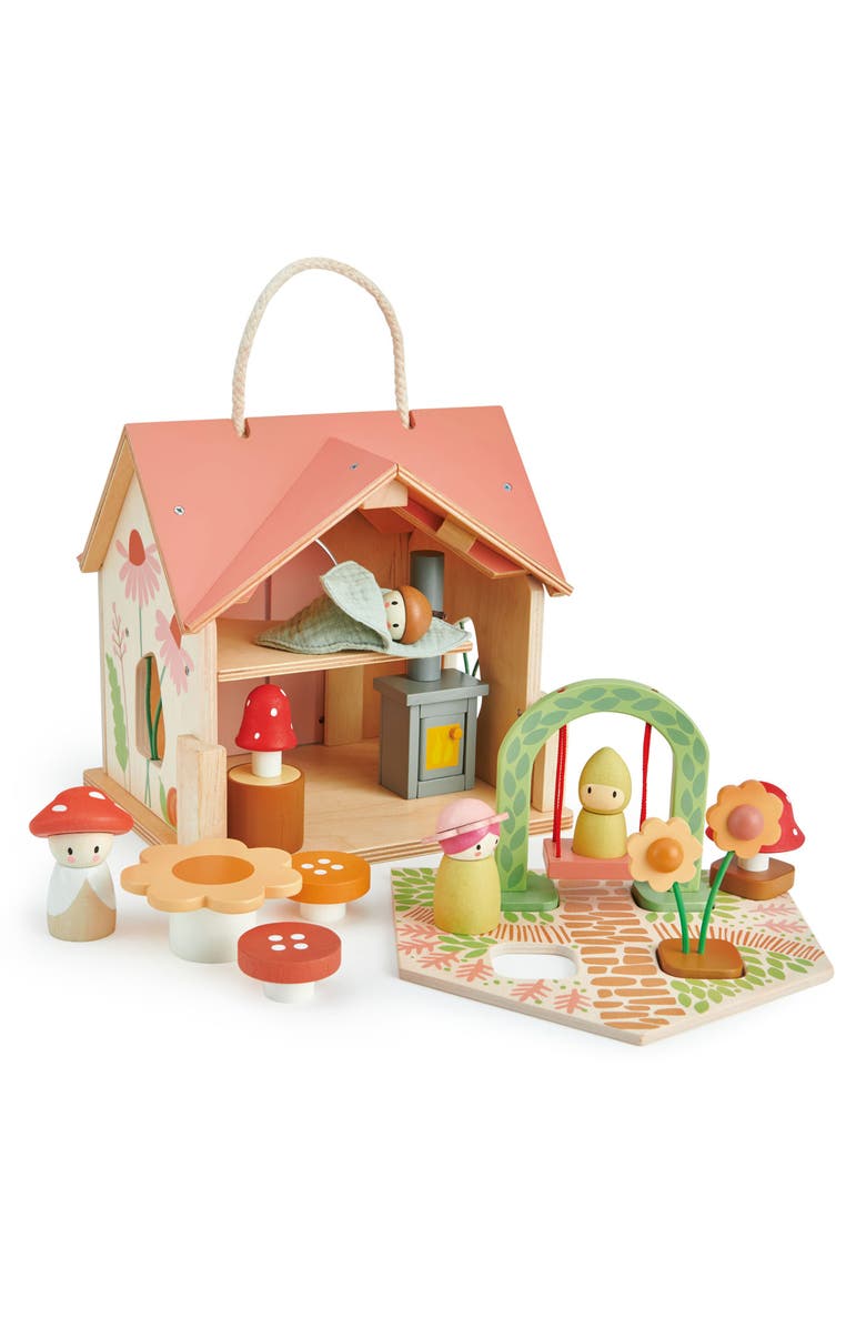 Tender Leaf Toys Rosewood Cottage Wooden Dollhouse Set, Alternate, color, Multi