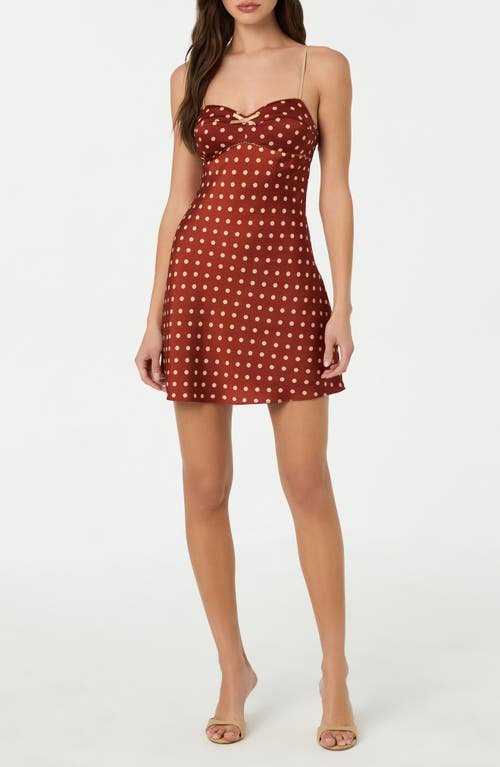 Astr The Label Satin Bow Trim Polka Dot Minidress