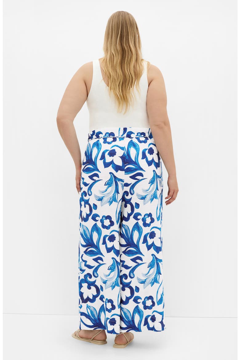 Resort Print Paperbag Waist Wide Leg Pants, Alternate, color, MYKONOS
