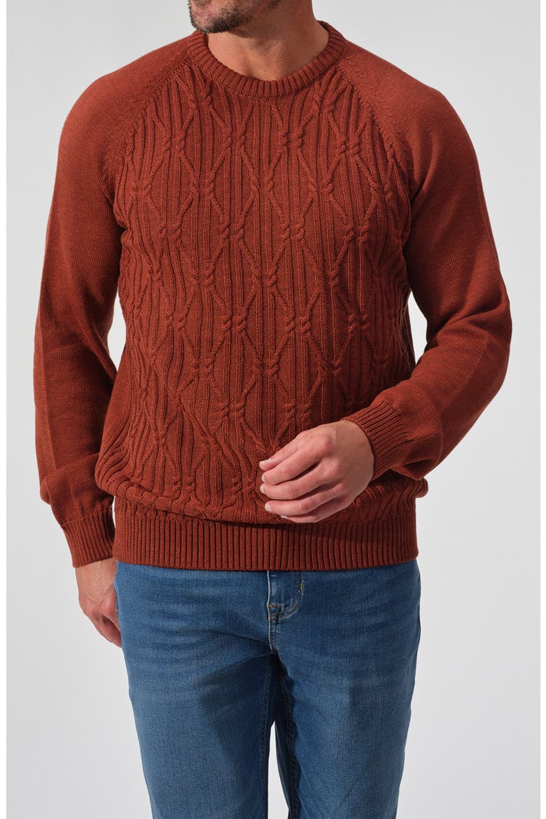 Ravello Merino Wool Cable Knit Sweater, Main, color, RUST