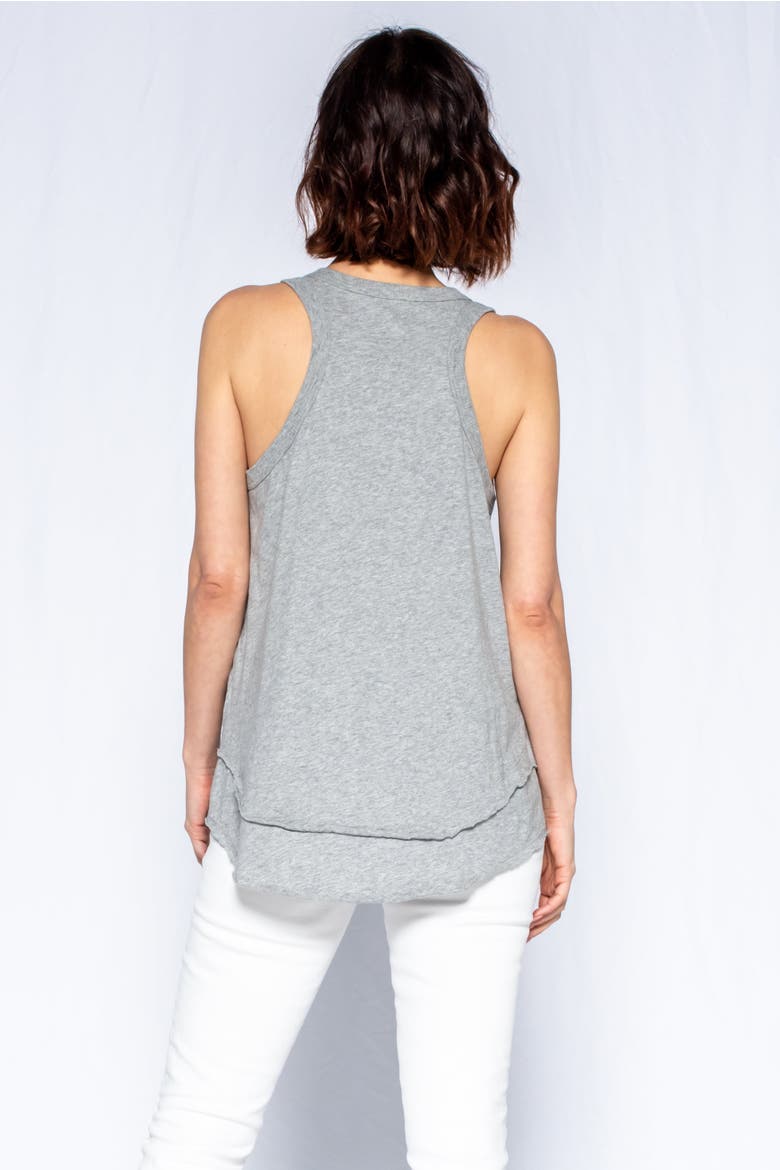 Shrunken Mock Hem Shirttail Tank, Alternate, color, White