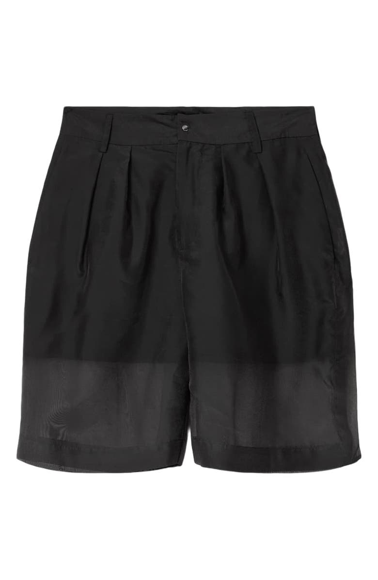 AllSaints Banu Sheer Shorts, Alternate, color, Black