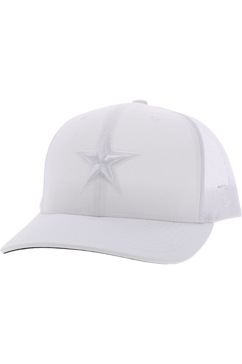 Men's HOOey White Dallas Cowboys Star Trucker Snapback Hat, Main, color, White