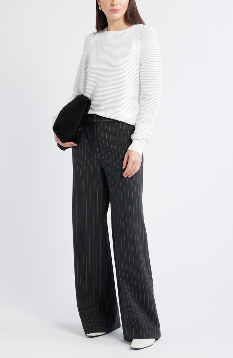 Nordstrom Pinstripe Wide Leg Pants, Alternate, color, 