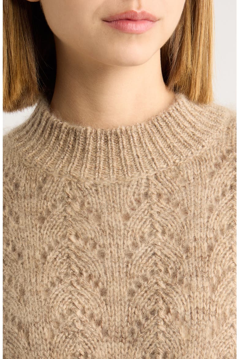 Lurex Cashmere Sweater, Alternate, color, OATMEAL