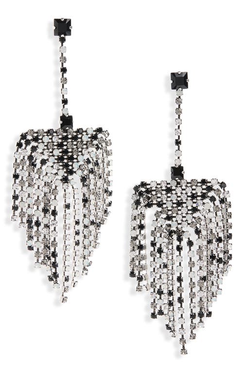 Isabel Marant Faye Crystal-fringe Earrings In Silver