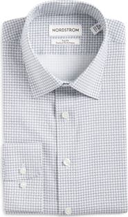 Nordstrom Trim Fit Geometric Print Premium Performance Dress Shirt