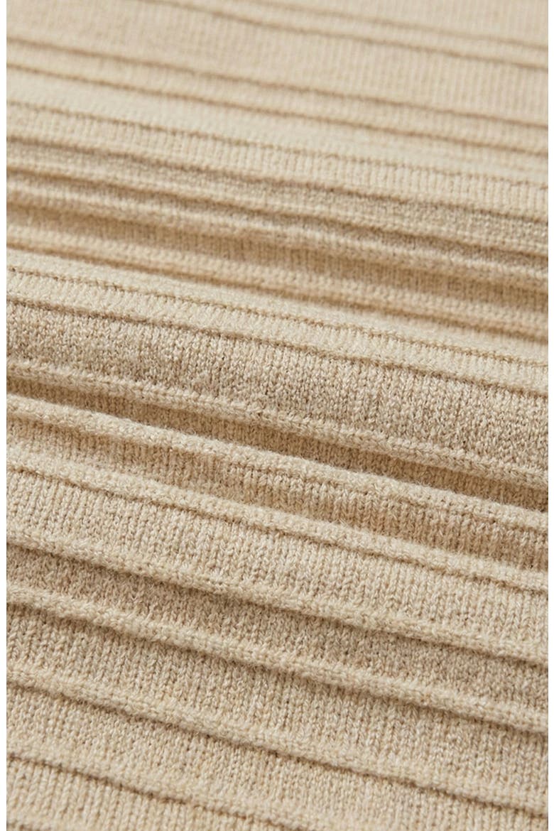 Ribbed Knit Vest and Wide Leg Pant Set, Alternate, color, Beige / White