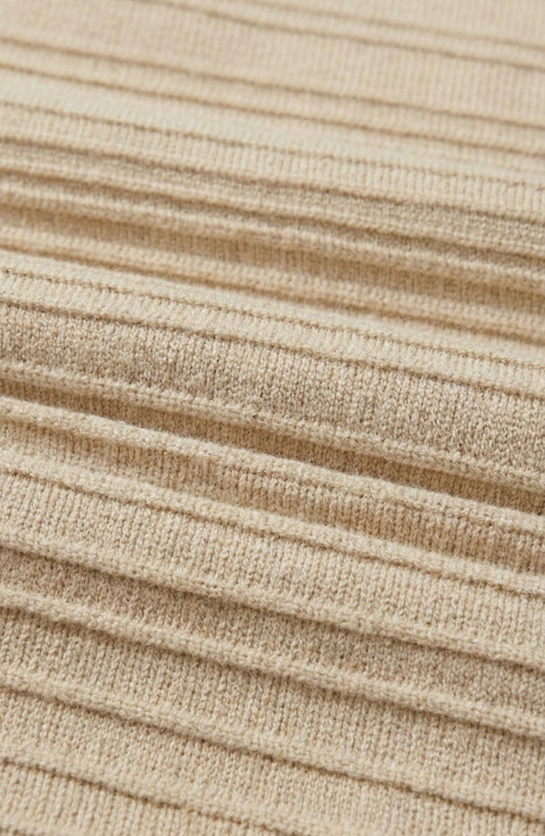 Modenaire Ribbed Knit Vest and Wide Leg Pant Set, Alternate, color, Beige / White