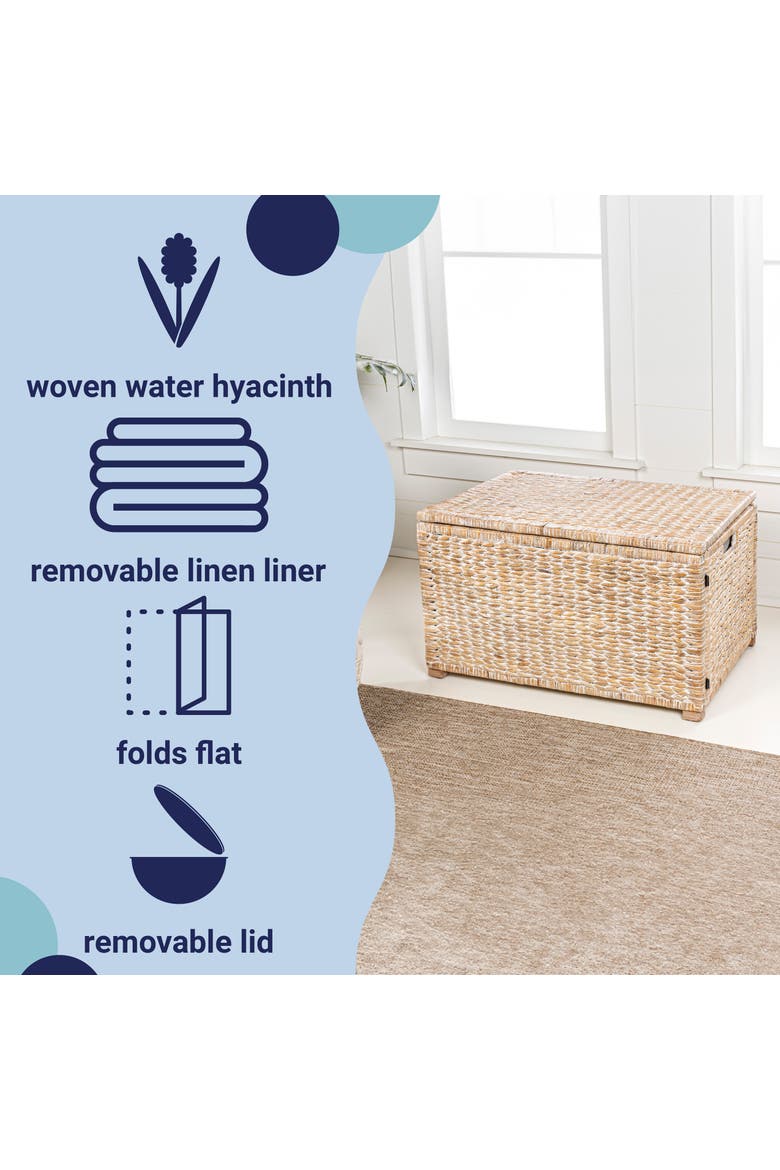 Anada Handwoven Wicker Weave Storage Trunk, Alternate, color, White Wash