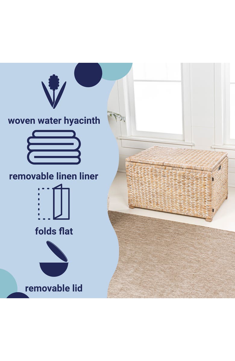 HAPPIMESS Anada Handwoven Wicker Weave Storage Trunk, Alternate, color, White Wash