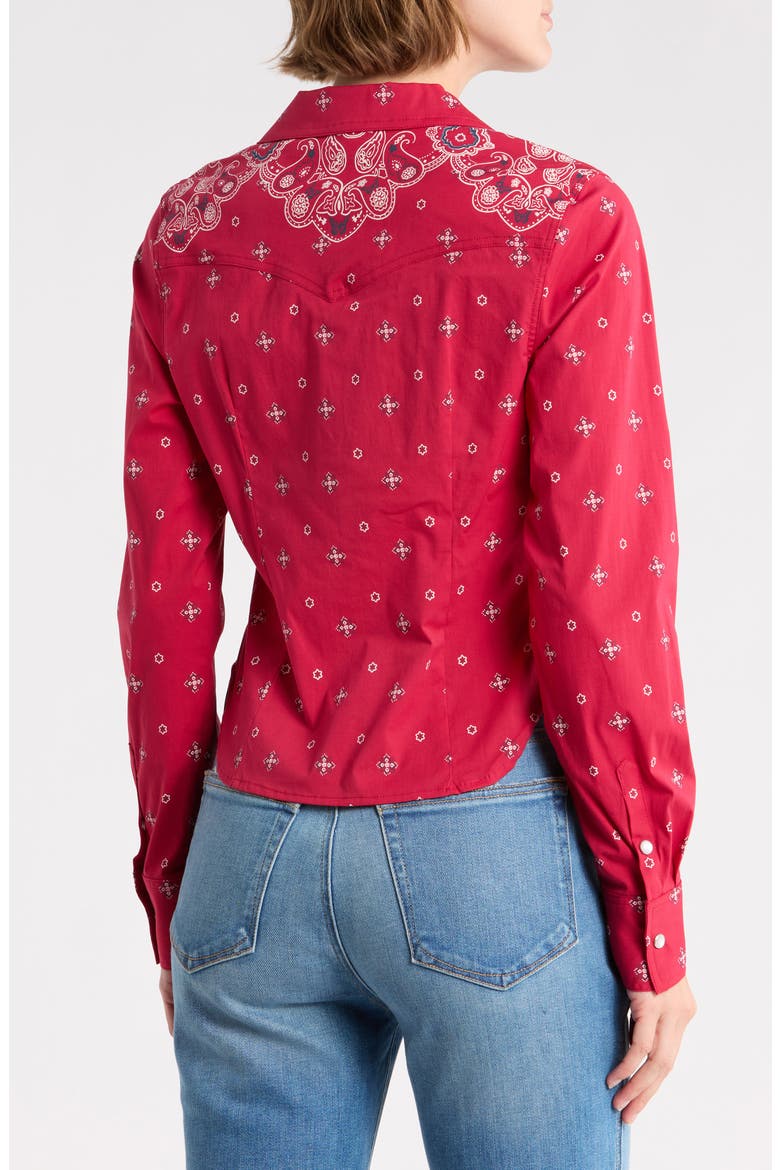 Dolly Tailored Bandana Print Cotton Poplin Camp Shirt, Alternate, color, FLARE BANDANA PRINT