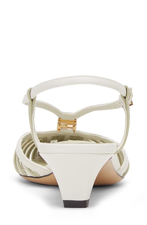 Fendi Two-tone Leather Ffold Pumps In F1str Bianco Set/real Sage