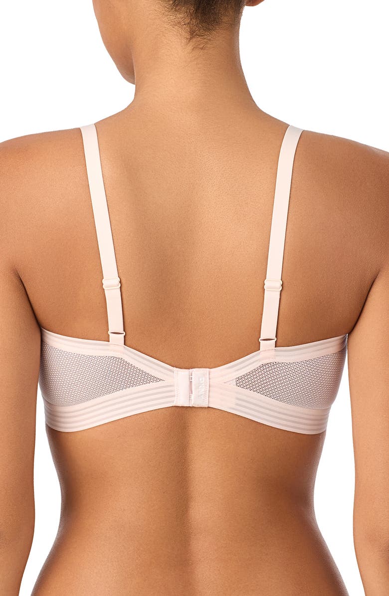DKNY Sheer Stripe Triangle Bralette, Alternate, color, Rosewater