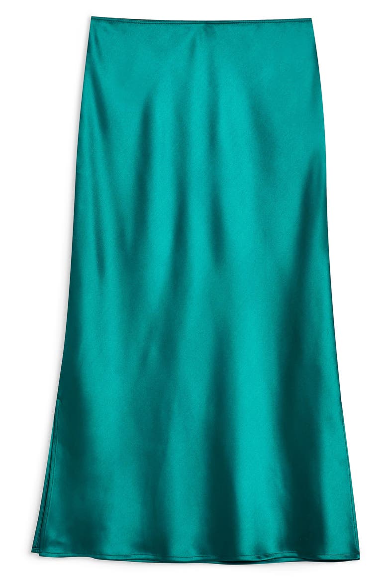 Split Side Bias Midi Skirt, Alternate, color, EMERALD
