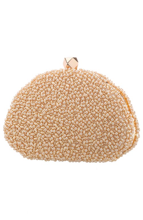 Shop Nina Hera Frame Clutch In Champagne