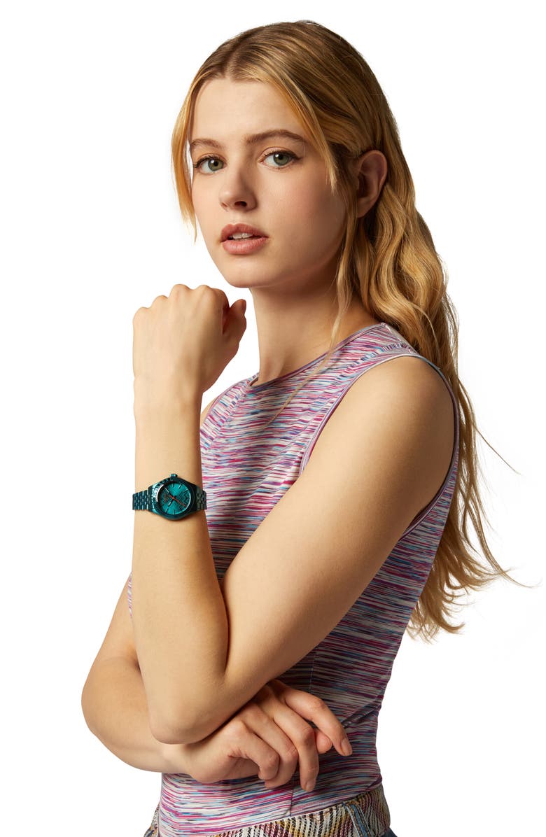 Missoni Classic Bracelet Watch, 34mm, Alternate, color, Ip Green