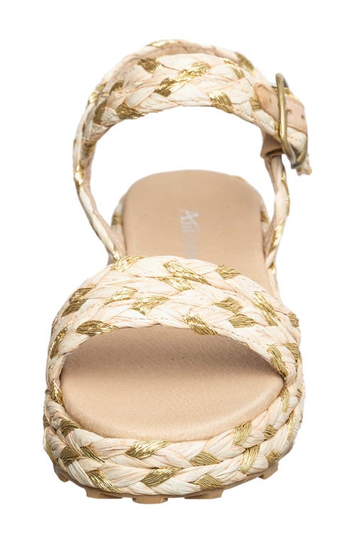 Antelope Brenna Woven Raffia Sandal In Gold