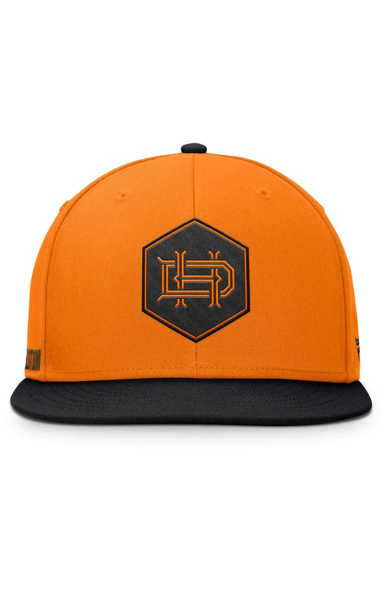 FANATICS Men's Fanatics Orange Houston Dynamo FC Sitter Snapback Hat, Alternate, color, 