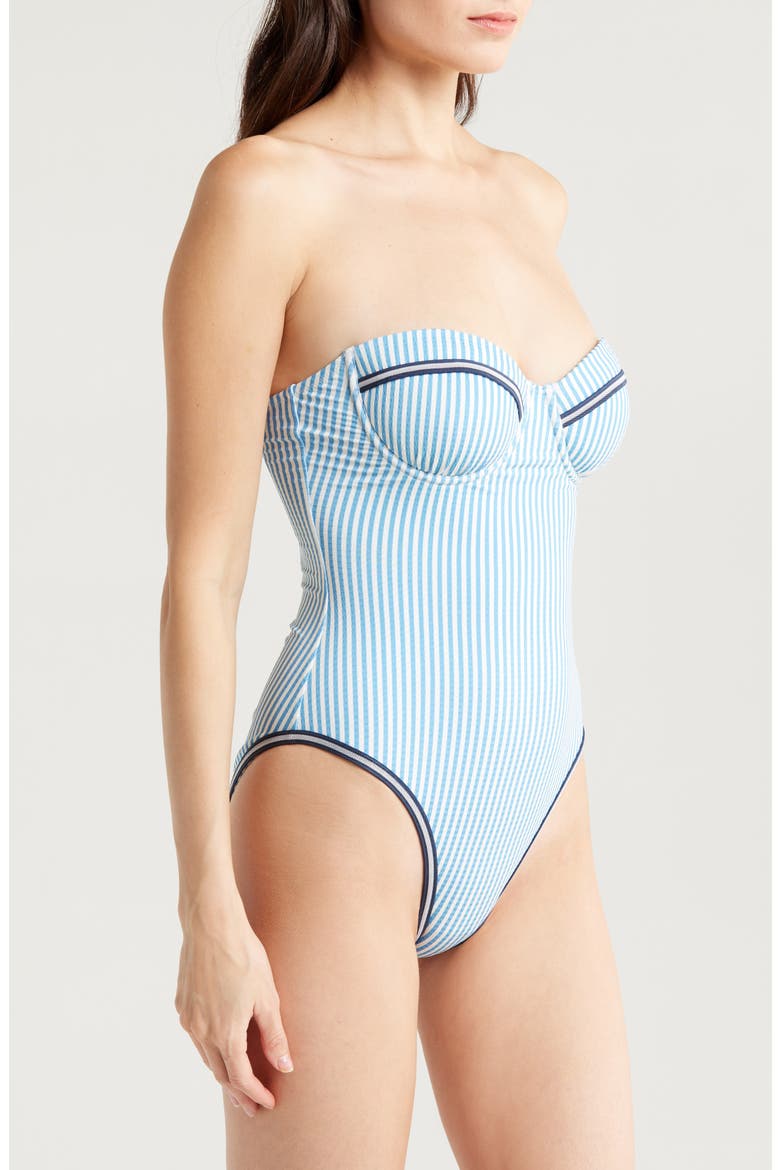 The Alma Underwire One-Piece Swimsuit, Alternate, color, FRENCH BLUE X BRULE STRIPE