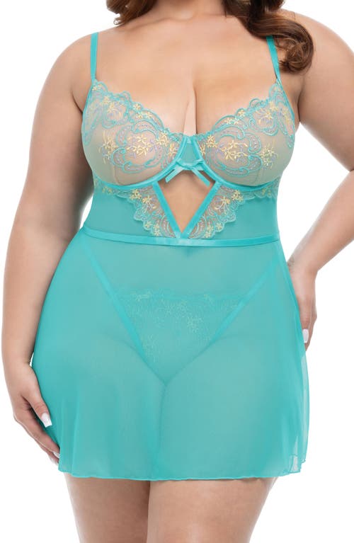 OH LA LA CHERI OH LA LA CHERI KRISLYN UNDERWIRE BABYDOLL CHEMISE & G-STRING SET 