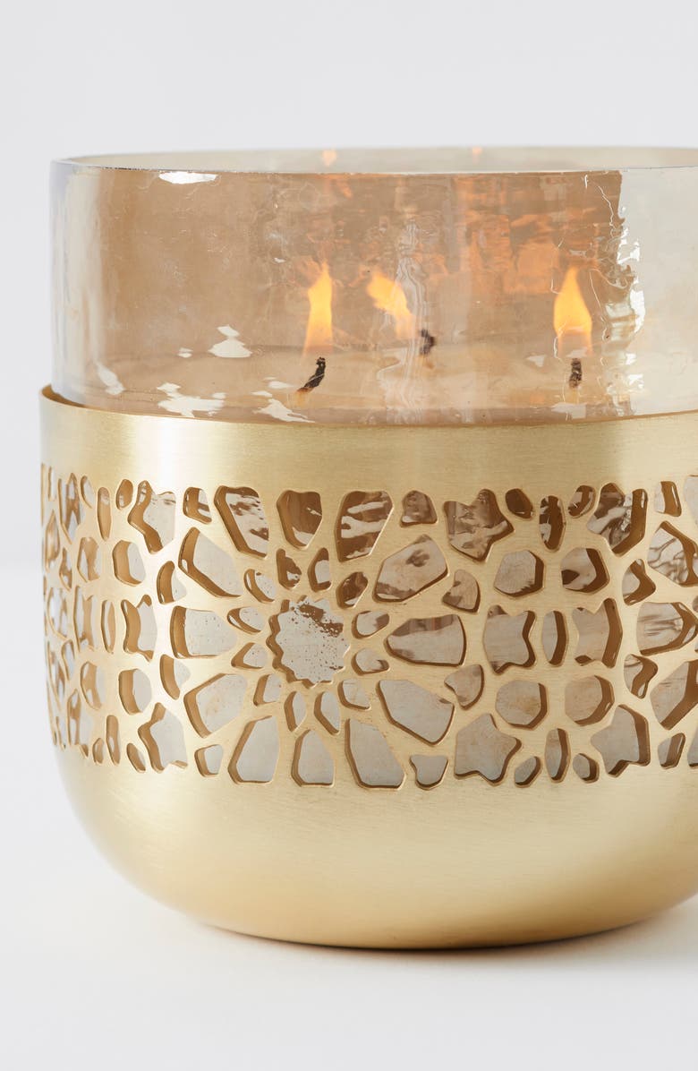 Anthropologie Home Anthropologie Sparkling Grapefruit Large Laser Cut Floral Candle, Alternate, color, 