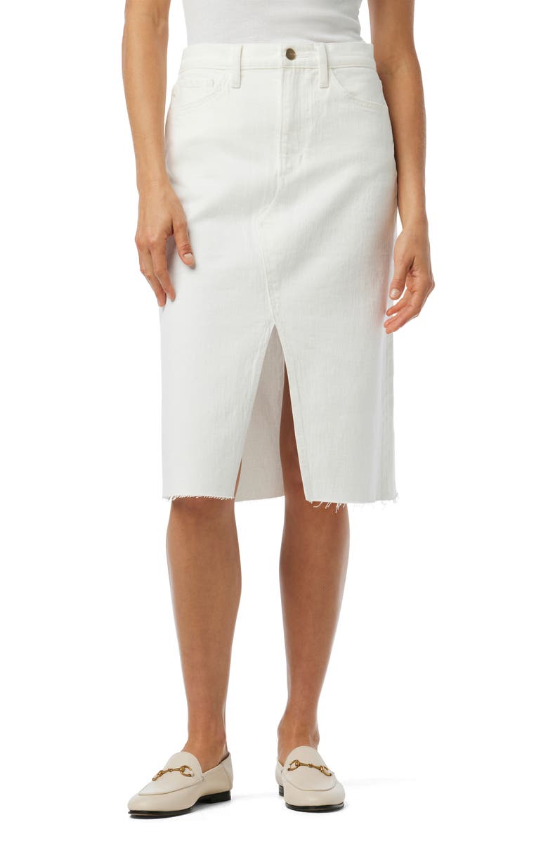 Joe's The Joplin Raw Hem Midi Denim Skirt, Main, color, 
