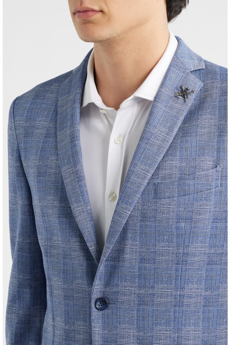 Varick Slim Fit Blue Glen Check Knit Sport Coat, Alternate, color, LIGHT BLUE