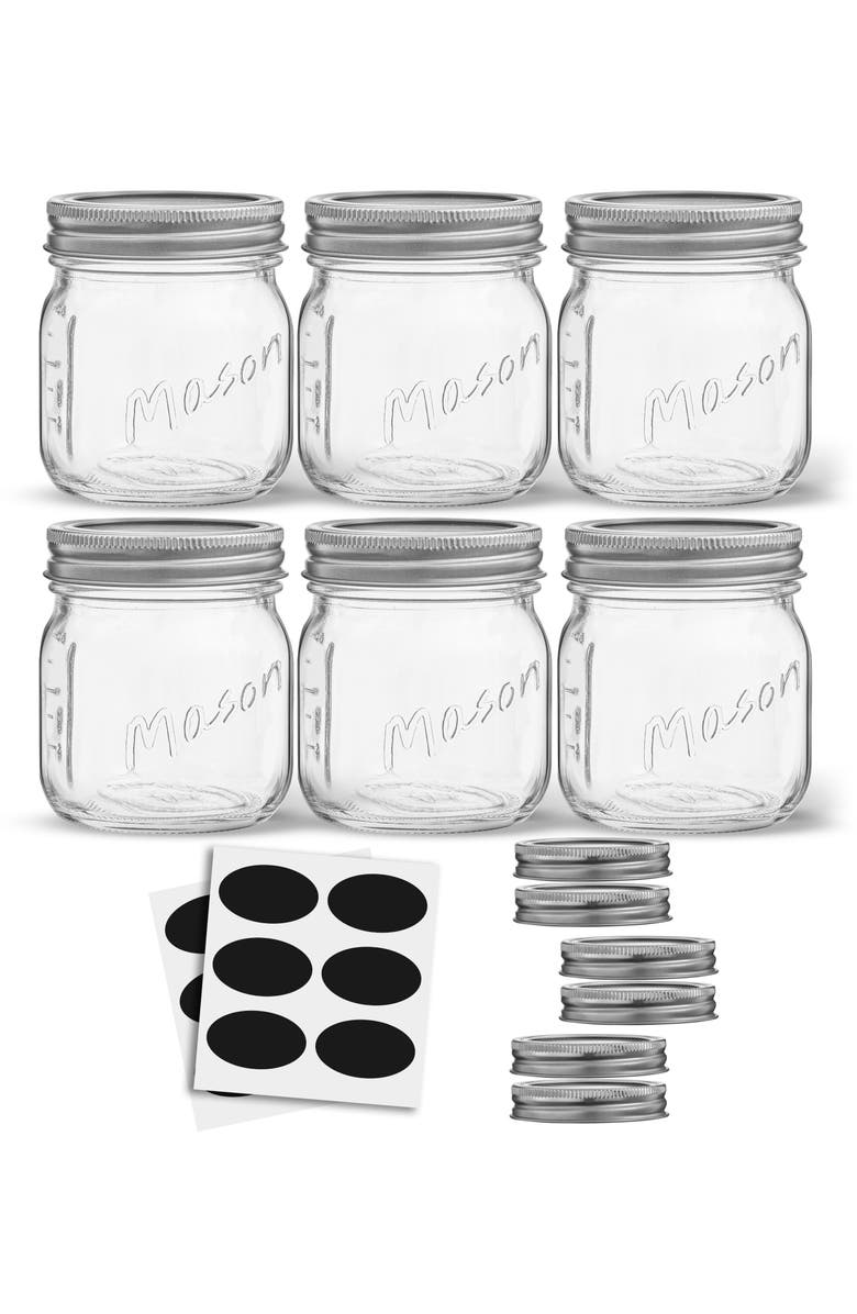 JoyJolt 42-Piece Mason Jars with Airtight Lids, Main, color,
