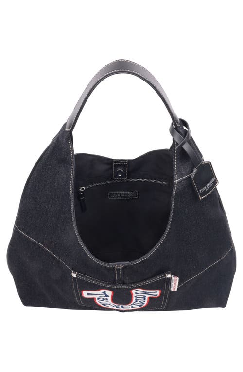 True Religion Retro Logo Denim Hobo Bag