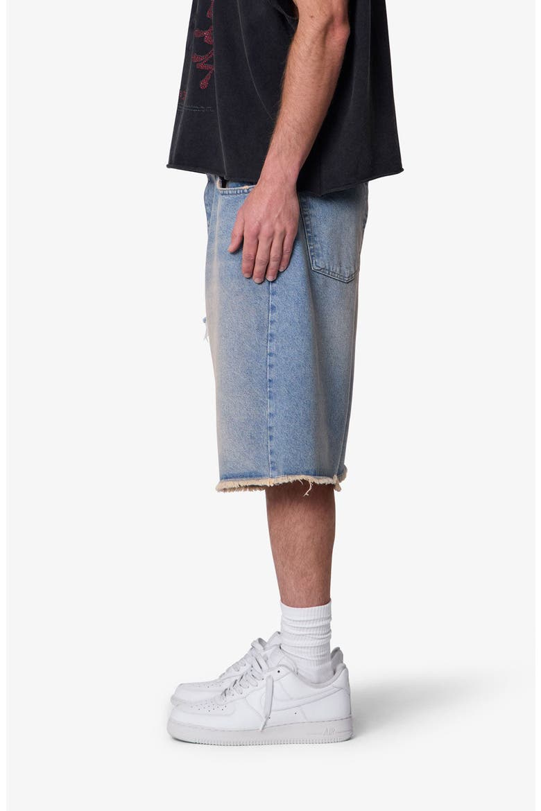 Baggy Distressed Cutoff Jeans Shorts, Alternate, color, LIGHT BLUE