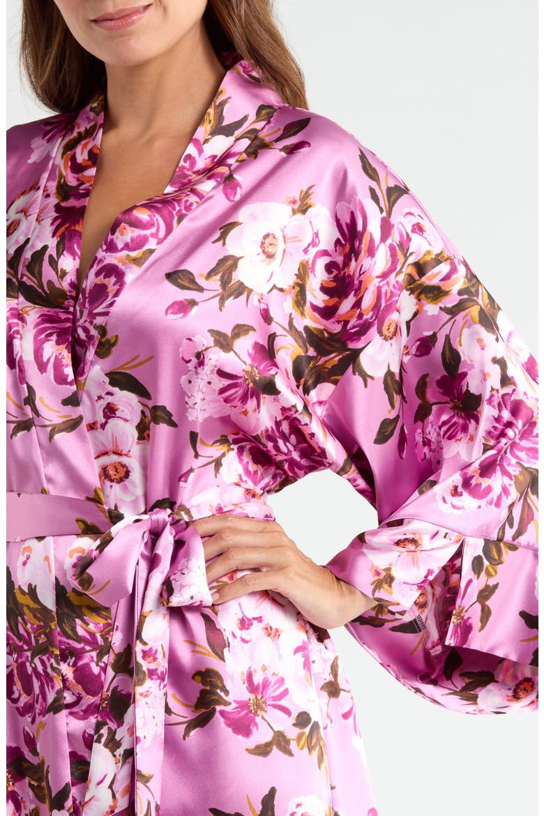 Marina Floral Wrap Robe, Alternate, color, MULBERRY
