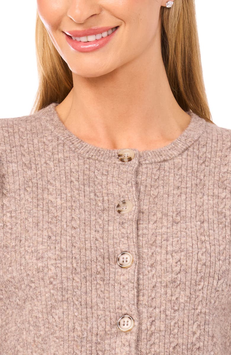 Halogen<sup>®</sup> Cable Stitch Cardigan, Alternate, color, Desert Taupe