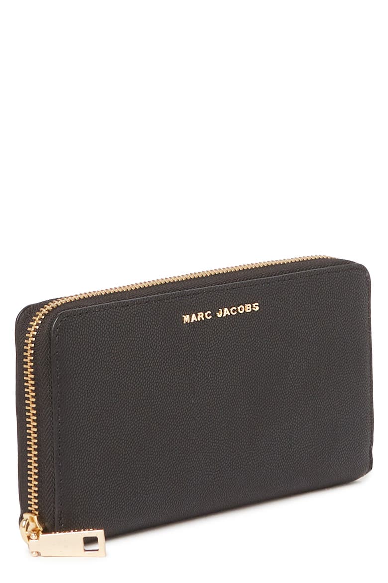Textured Leather Continental Wallet, Alternate, color, BLACK