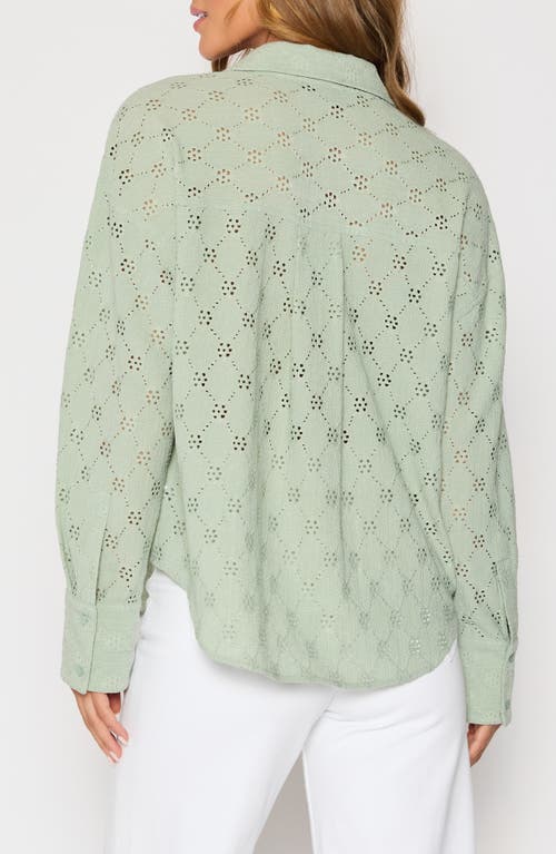 Vici Collection Amber Eyelet Crepe Button-up Shirt