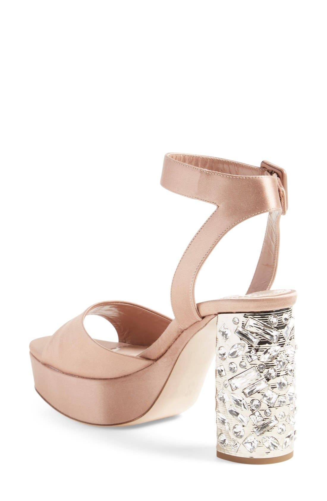 Miu Miu Studded Block Heel Platform Sandal, Alternate, color, 