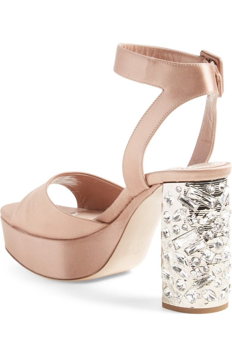 Miu Miu Studded Block Heel Platform Sandal, Alternate, color,
