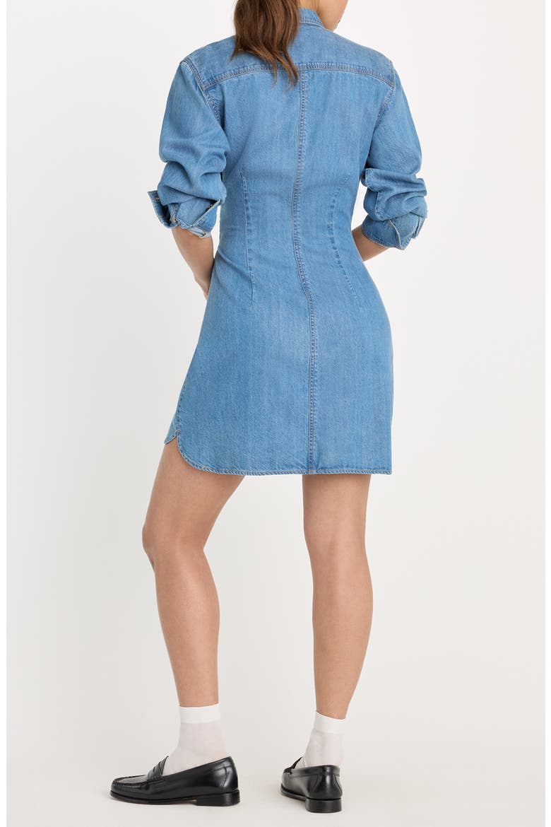 Tie Waist Denim Mini Shirtdress, Alternate, color, INDIGO266